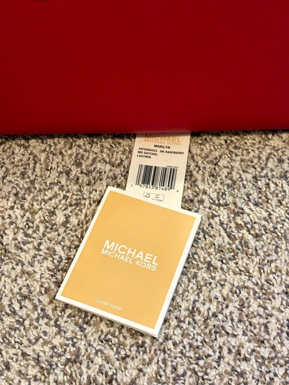 Michael Kors Red Saffiano Satchel with Top Handles and Strap NWT - Picture 2 of 8